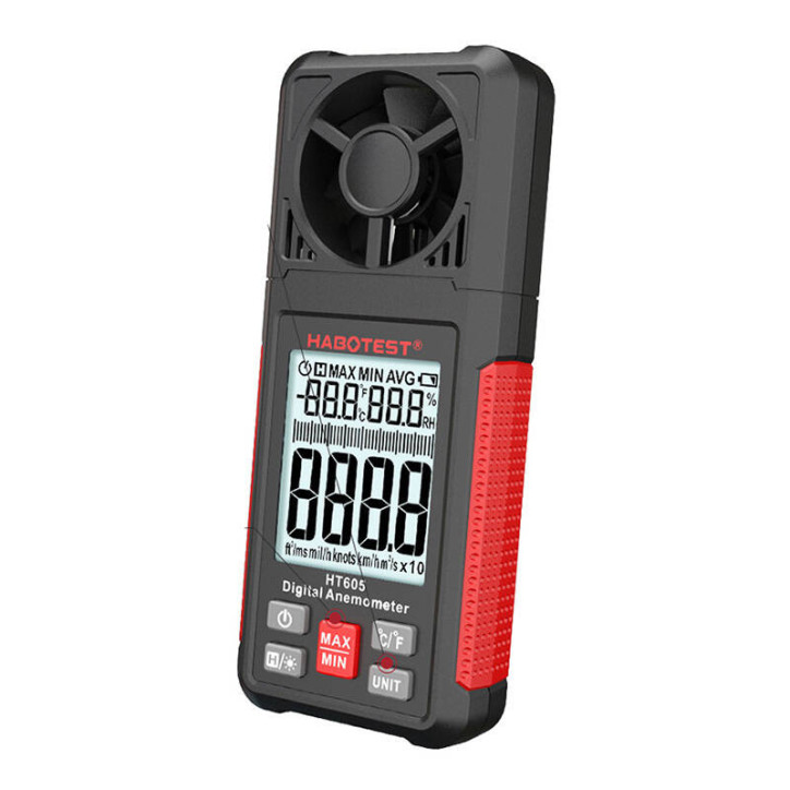 Anemometro digitale Habotest HT605 per misurazione velocità vento