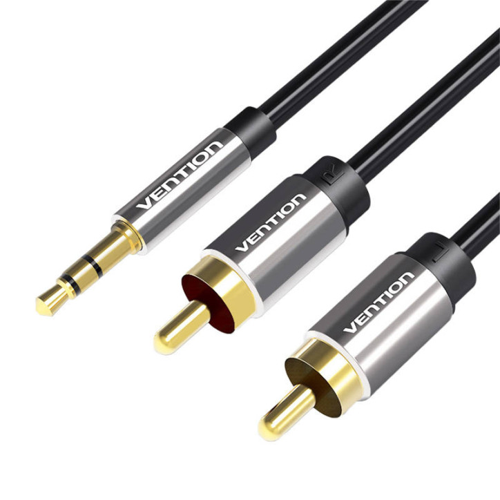 Cable Audio 2xRCA to 3.5mm Vention BCFBD 0.5m (black) Cable Audio 2xRCA to 3.5mm Vention BCFBD 0.5m (black)