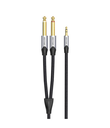 Audio cable mini jack 3.5mm to 2x jack 6.35mm male Vention BARHK 8m