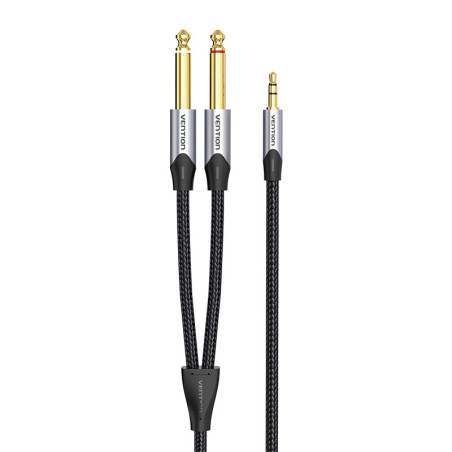 Audio cable mini jack 3.5mm to 2x jack 6.35mm male Vention BARHK 8m