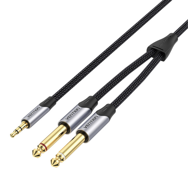 Audio cable mini jack 3.5mm to 2x jack 6.35mm male Vention BARHK 8m Audio cable mini jack 3.5mm to 2x jack 6.35mm male Vention BARHK 8m