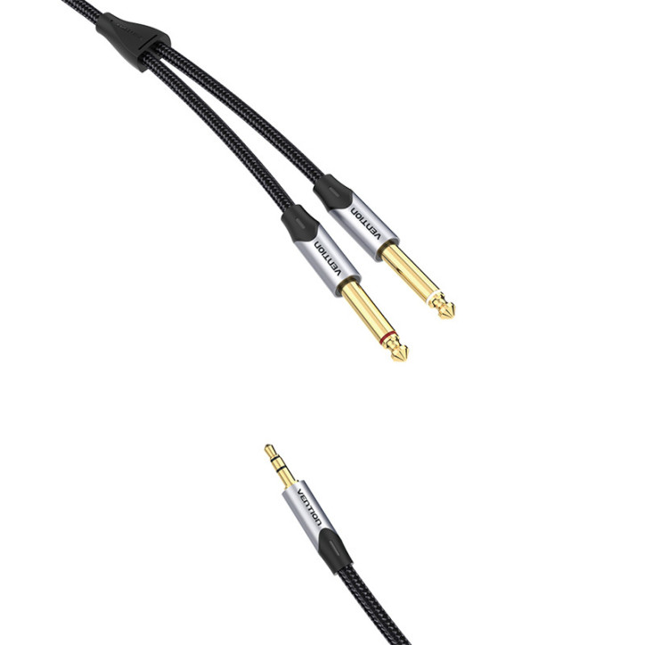 Audio cable mini jack 3.5mm to 2x jack 6.35mm male Vention BARHK 8m Audio cable mini jack 3.5mm to 2x jack 6.35mm male Vention BARHK 8m