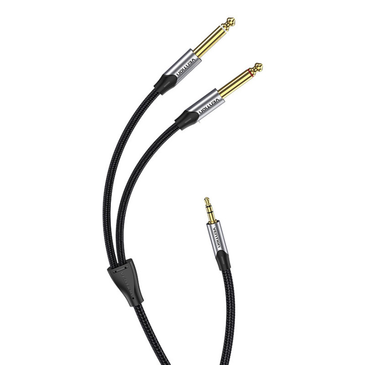 Audio cable mini jack 3.5mm to 2x jack 6.35mm male Vention BARHK 8m Audio cable mini jack 3.5mm to 2x jack 6.35mm male Vention BARHK 8m