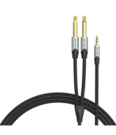 Audio cable mini jack 3.5mm to 2x jack 6.35mm male Vention BARHL 10m