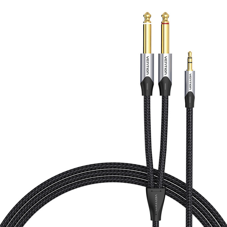 Audio cable mini jack 3.5mm to 2x jack 6.35mm male Vention BARHL 10m Audio cable mini jack 3.5mm to 2x jack 6.35mm male Vention BARHL 10m