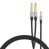 Audio cable mini jack 3.5mm to 2x jack 6.35mm male Vention BARHL 10m
