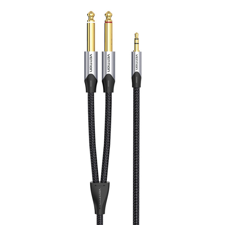 Audio cable mini jack 3.5mm to 2x jack 6.35mm male Vention BARHL 10m Audio cable mini jack 3.5mm to 2x jack 6.35mm male Vention BARHL 10m