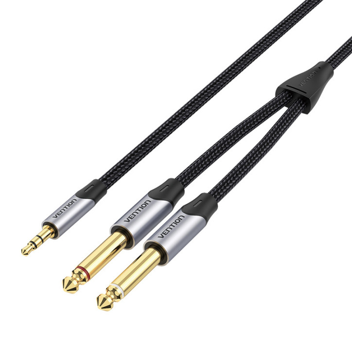 Audio cable mini jack 3.5mm to 2x jack 6.35mm male Vention BARHL 10m Audio cable mini jack 3.5mm to 2x jack 6.35mm male Vention BARHL 10m