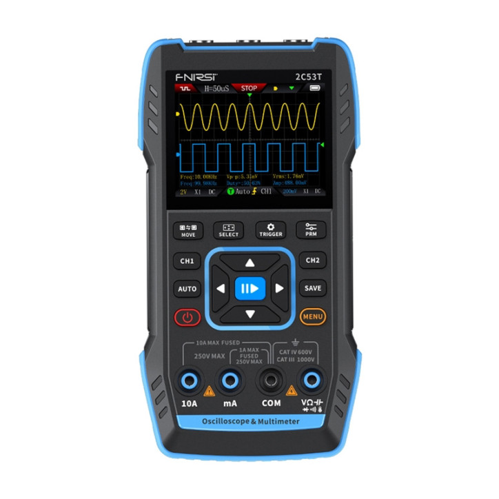 FNIRSI 2C53T Oscilloscopio Multimetro Generatore di Segnali 50MHz