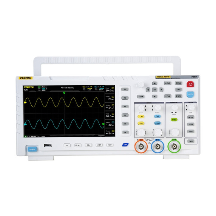 FNIRSI 1014D Oscilloscopio Generatore di Segnali 100MHz Doppio Canale