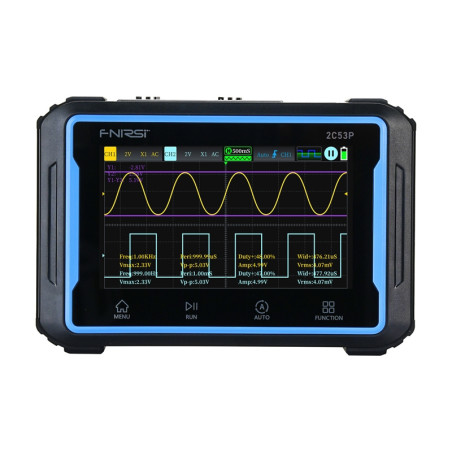 Portable 3-in-1 FNIRSI 2C53P 4.3" touchscreen oscilloscope