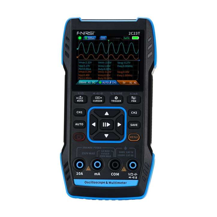 FNIRSI 2C23T Oscilloscopio Multimetro Generatore di Segnali 3-in-1