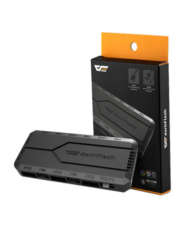 Fan control box per PC Darkflash RC2 RGB PWM + telecomando (Nero)