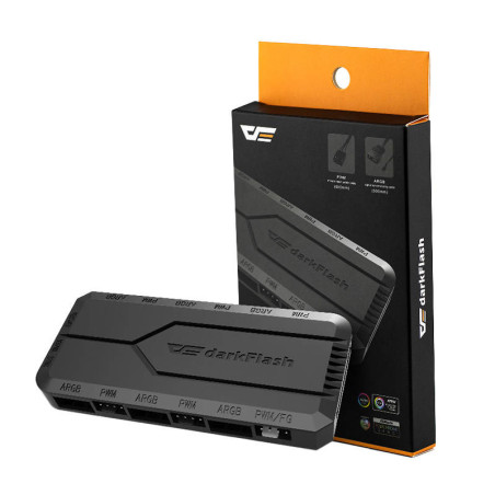 Fan control box per PC Darkflash RC2 RGB PWM + telecomando (Nero)