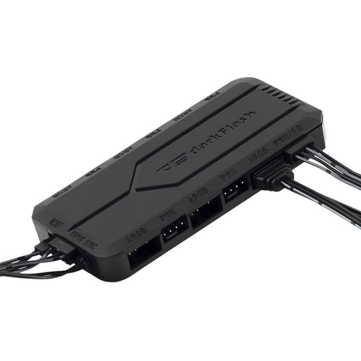 Fan control box per PC Darkflash RC2 RGB PWM + telecomando (Nero)