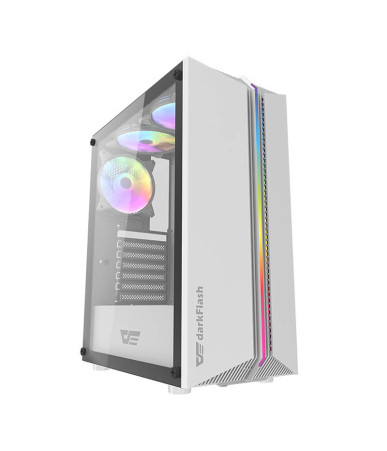 darkFlash DK151 Case PC Mid Tower Bianco con 3 ventole RGB