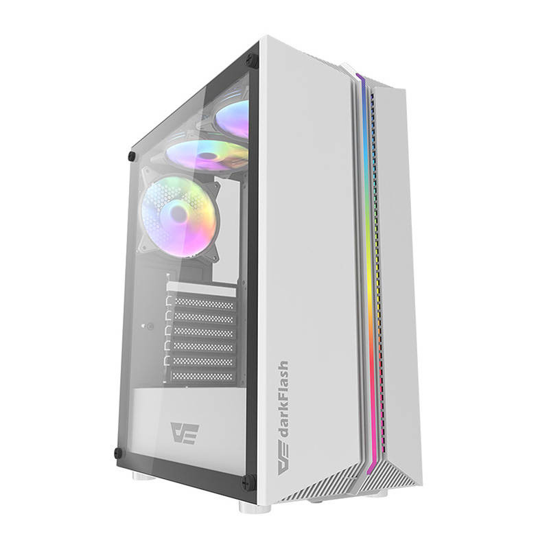 darkFlash DK151 Case PC Mid Tower Bianco con 3 ventole RGB