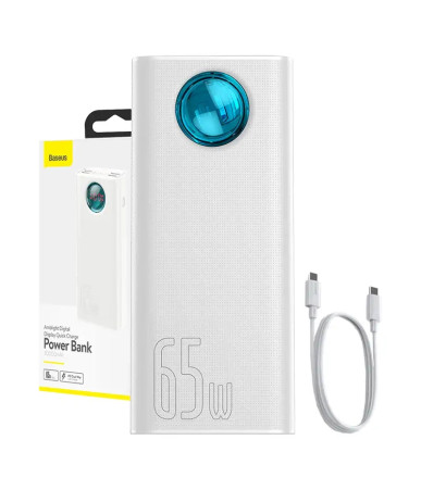 Powerbank Baseus Amblight 30000mAh, 4xUSB, USB-C, 65W (white)