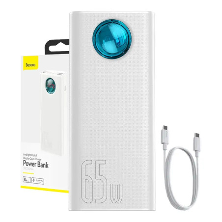 Powerbank Baseus Amblight 30000mAh, 4xUSB, USB-C, 65W (Bianco)
