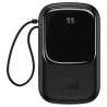 Powerbank Baseus Qpow PRO 20000mAh, 20W con cavo Lightning, USB-C e USB (Nero)
