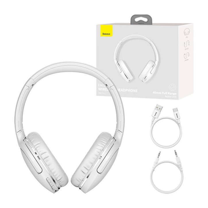 Baseus Encok D02 Pro Cuffie Wireless (Bianco)