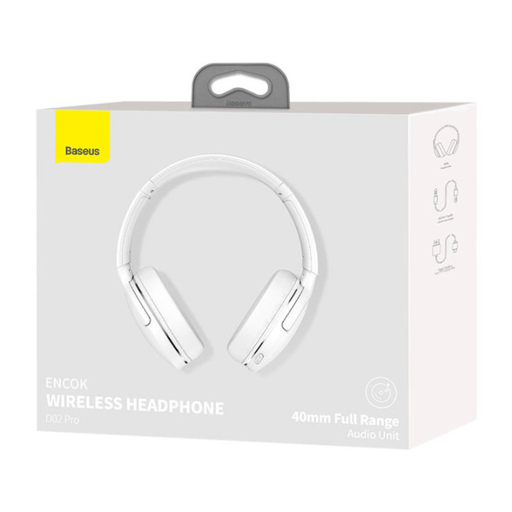 Baseus Encok D02 Pro Cuffie Wireless (Bianco)