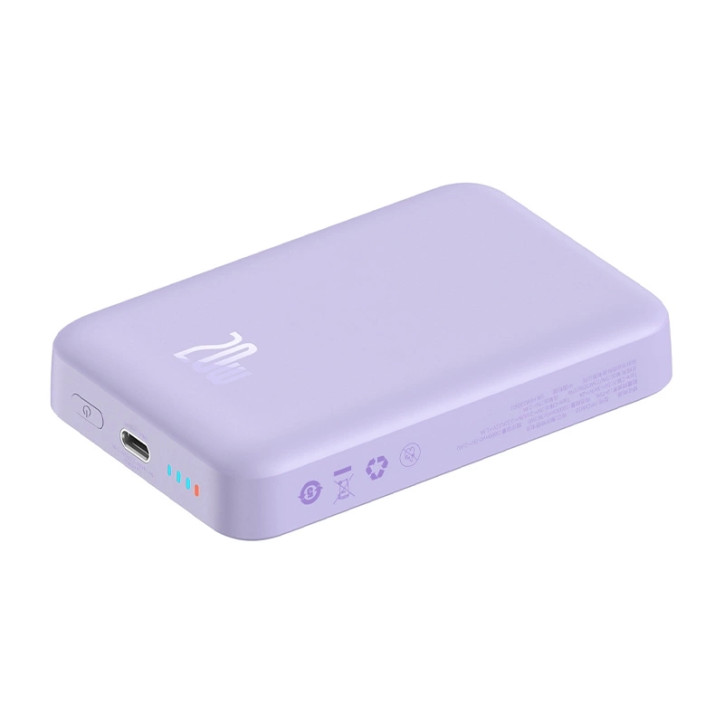 Powerbank Baseus Magnetic Mini 10000mAh, USB-C  20W MagSafe (purple)