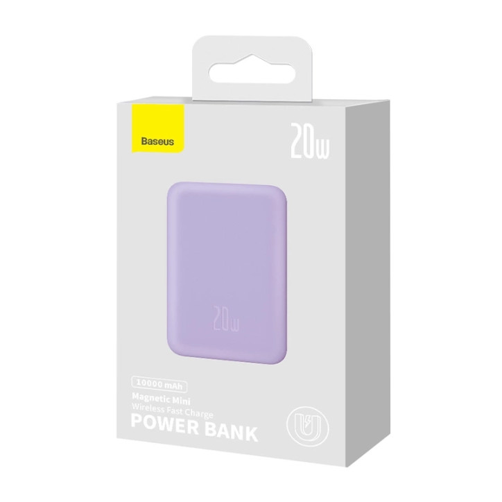 Powerbank Baseus Magnetic Mini 10000mAh, USB-C 20W MagSafe Viola