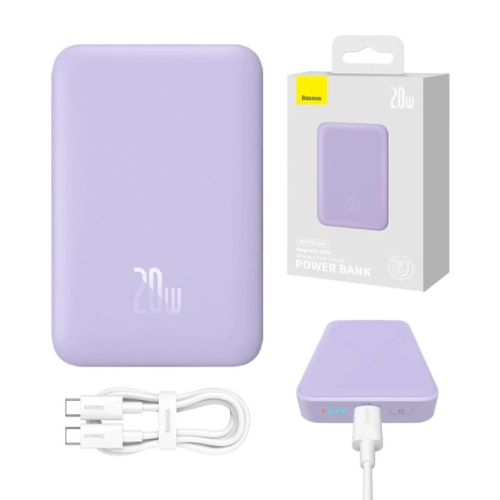 Powerbank Baseus Magnetic Mini 10000mAh, 20W MagSafe Viola