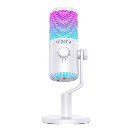 Microfono Gaming Maono DM30RGB USB Condensatore Bianco