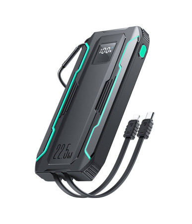 Powerbank Joyroom JR-L017 10000mAh, 22.5W, with Lightning + USB-C cable (black)