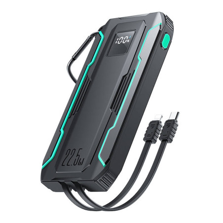 Powerbank Joyroom JR-L017 10000mAh, 22.5W, con cavo Lightning + USB-C (Nero)