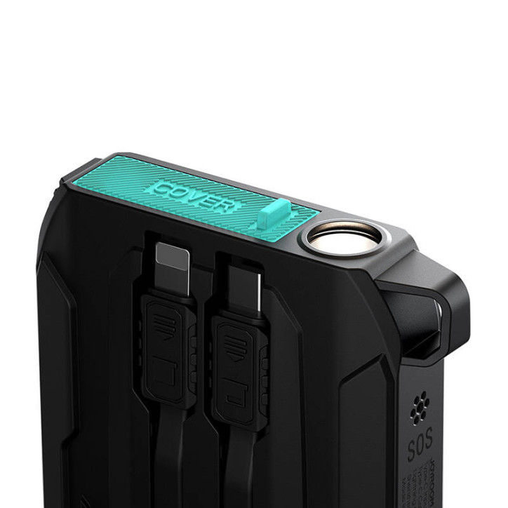 Powerbank Joyroom JR-L017 10000mAh, 22.5W, con cavo Lightning + USB-C (Nero)