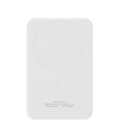 Magnetic Mini Powerbank Baseus 5000mAh, USB-C 20W (white)