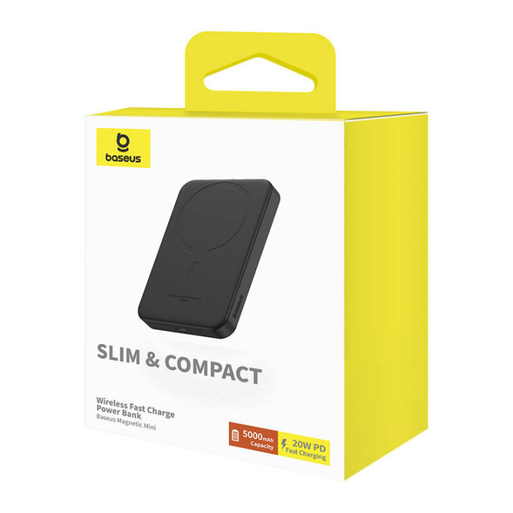 Powerbank Magnetico Mini Baseus 5000mAh, USB-C 20W (Nero)