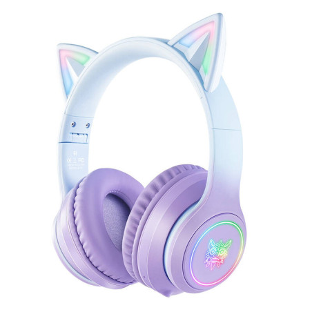 ONIKUMA B90 Cuffie Gaming Wireless Bluetooth Blu/Viola