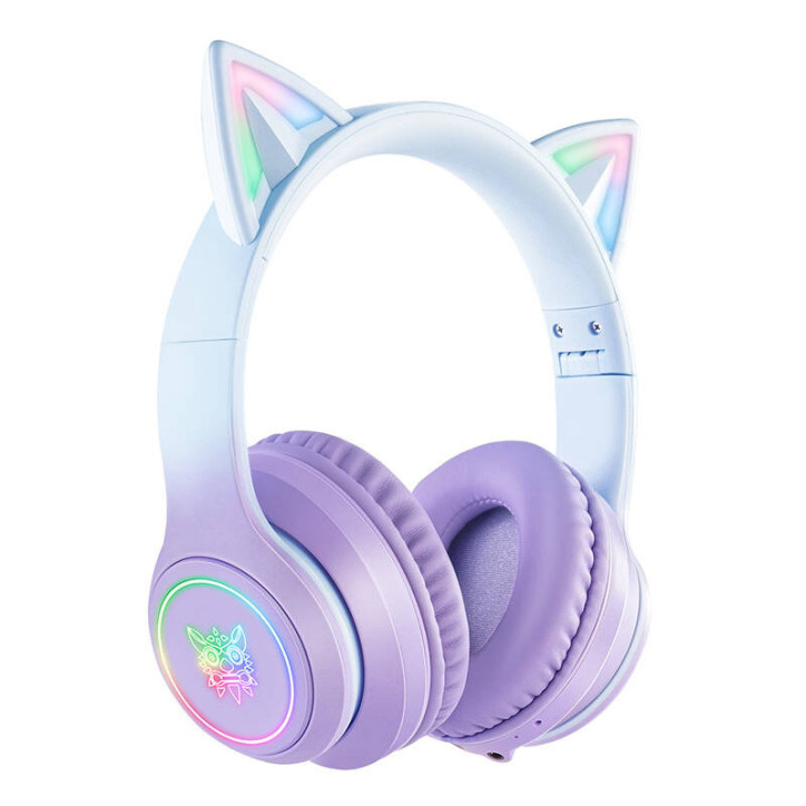 ONIKUMA B90 Cuffie Gaming Wireless Bluetooth Blu/Viola
