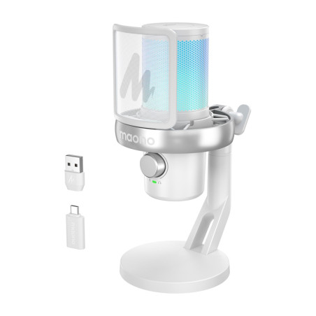 Maono DM40 Pro Microfono Wireless USB-C Bianco