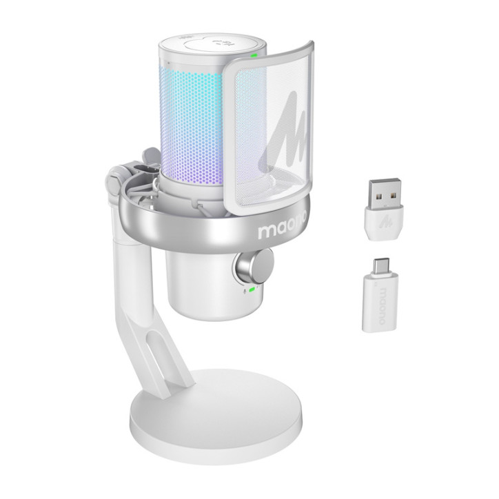 Maono DM40 Pro Microfono Wireless USB-C Bianco