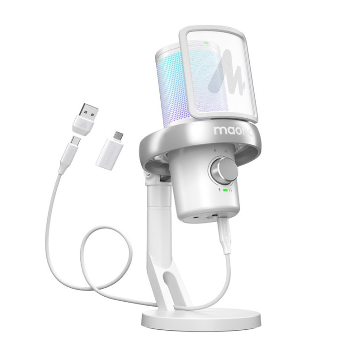 Maono DM40 Pro Microfono Wireless USB-C Bianco