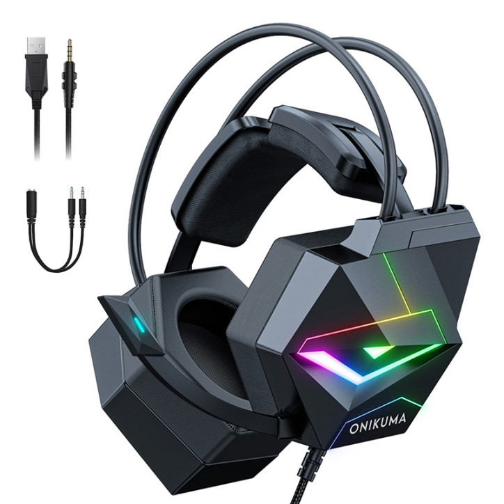 ONIKUMA X20 Cuffie Gaming USB 7.1 RGB Nero