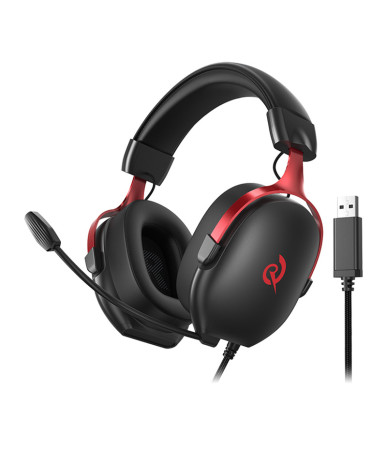 QCY Heroad VN200 Gaming Headphones (Black and Red)