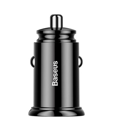 Baseus Circular 2xUSB QC3.0 30W Car Charger Nero
