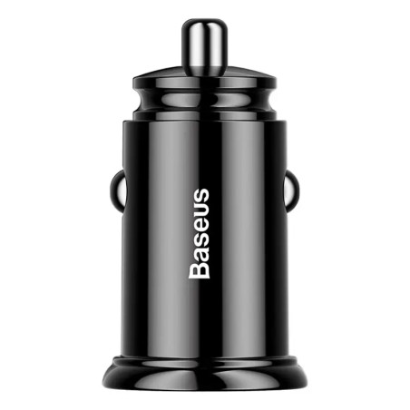 Baseus Circular 2xUSB QC3.0 30W Car Charger Nero