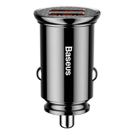 Baseus Circular 2xUSB QC3.0 30W Car Charger Nero