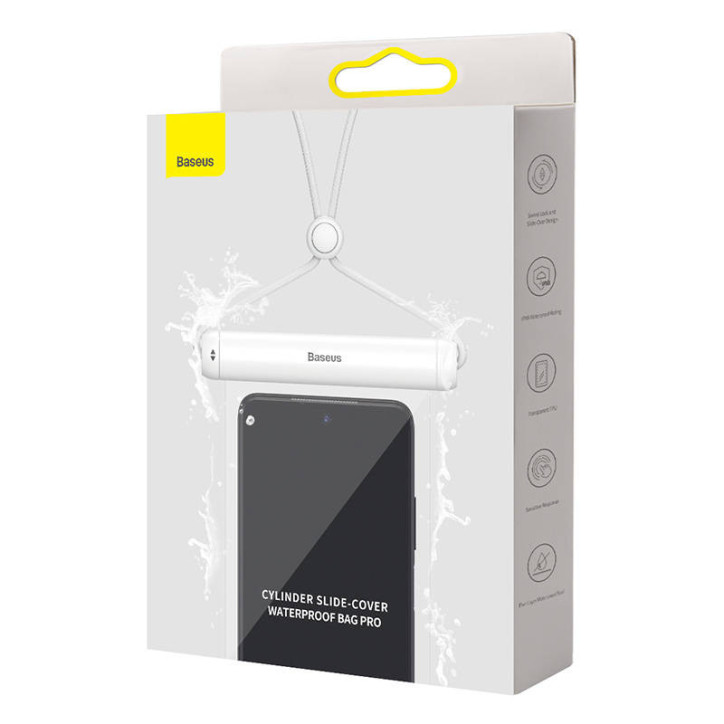 Baseus Cylinder Slide-cover Custodia Impermeabile per Smartphone Bianca