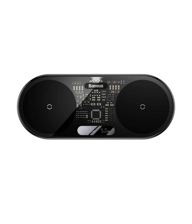 Dual Qi wireless charger Baseus Digital LED Display, 20W