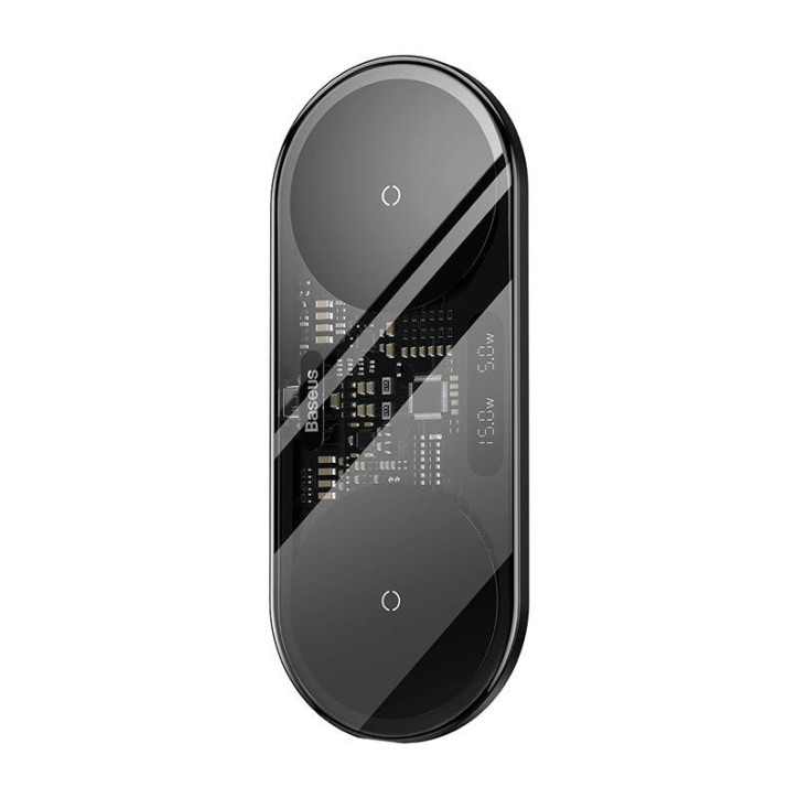 Baseus Dual Qi Wireless Charger 20W Display Nero