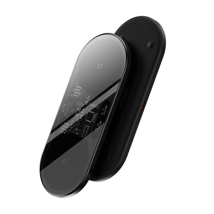 Baseus Dual Qi Wireless Charger 20W Display Nero
