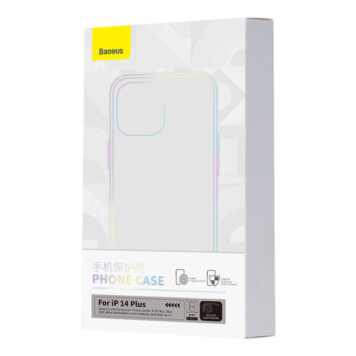 Baseus Crystal Series Cover per iPhone 14 Plus con Vetro Temperato Nero